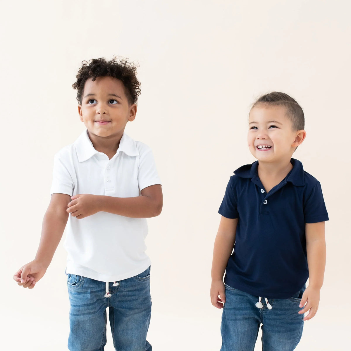 Toddler Short Sleeve Polo in Snow
