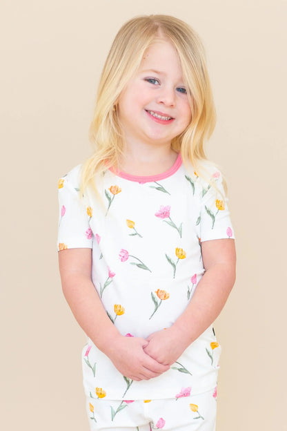 Short Sleeve Pajamas in Tulip