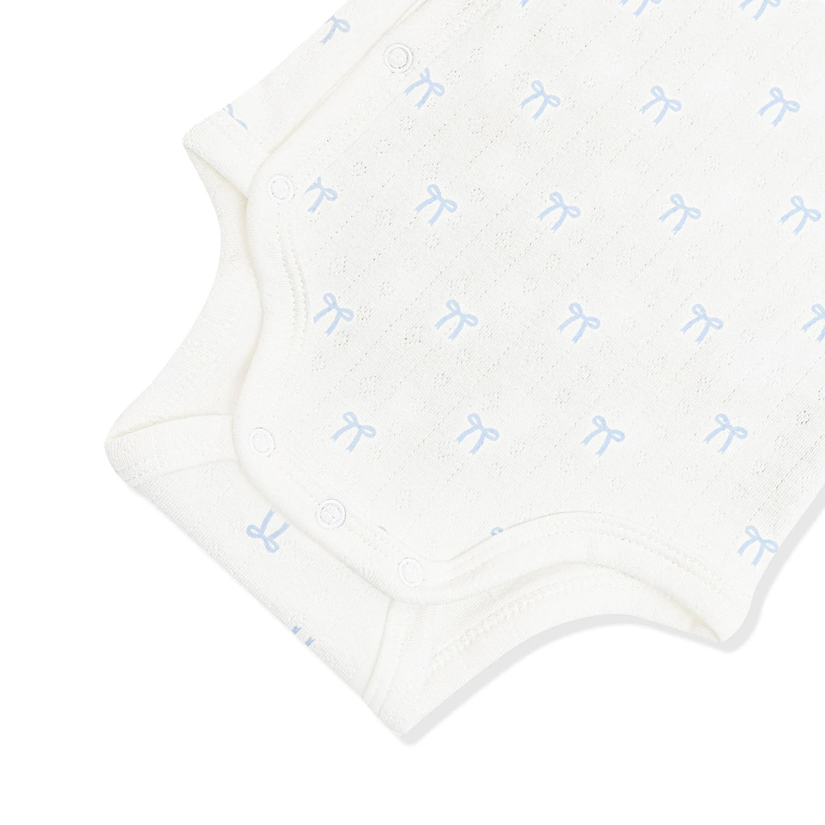 Pointelle Kimono Bodysuit in Sweet Blue Bow