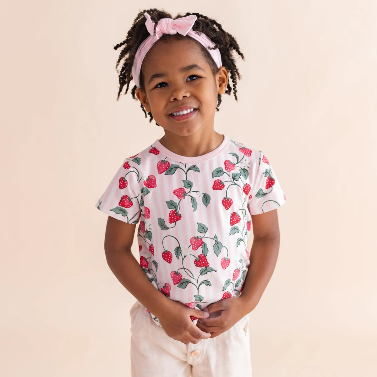 Toddler Basic Tee in Strawberry Fields