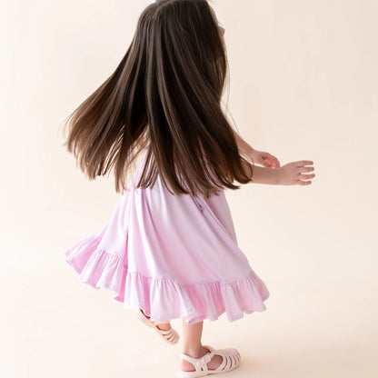 Puff Sleeve Twirl Dress in Thistle