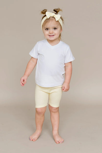 Ribbed Toddler Biker Shorts in Chamomile