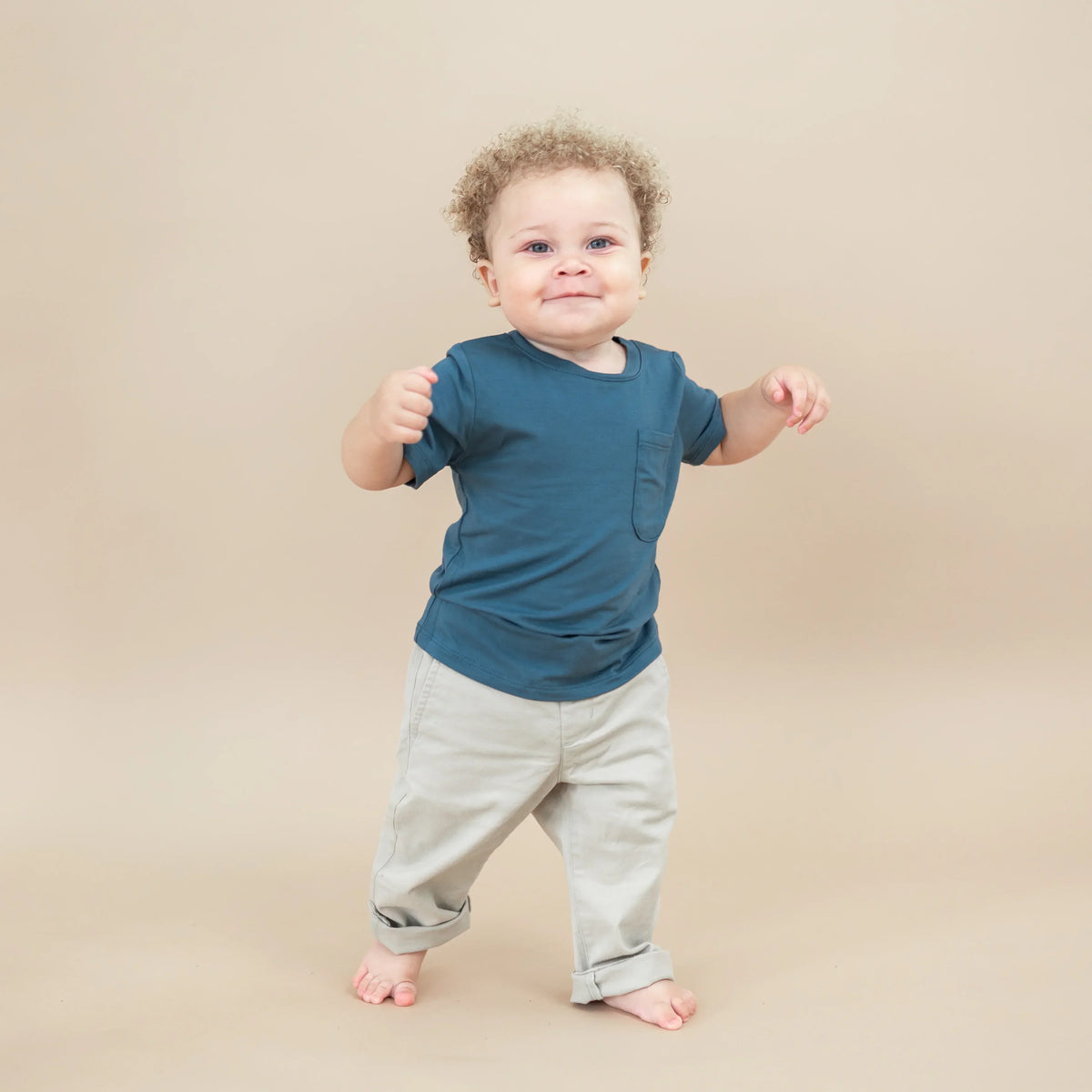 Toddler Crew Neck Tee in Atlantic