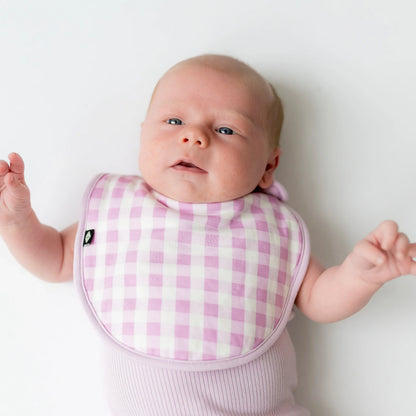 Cushy Bib in Gingham Thistle