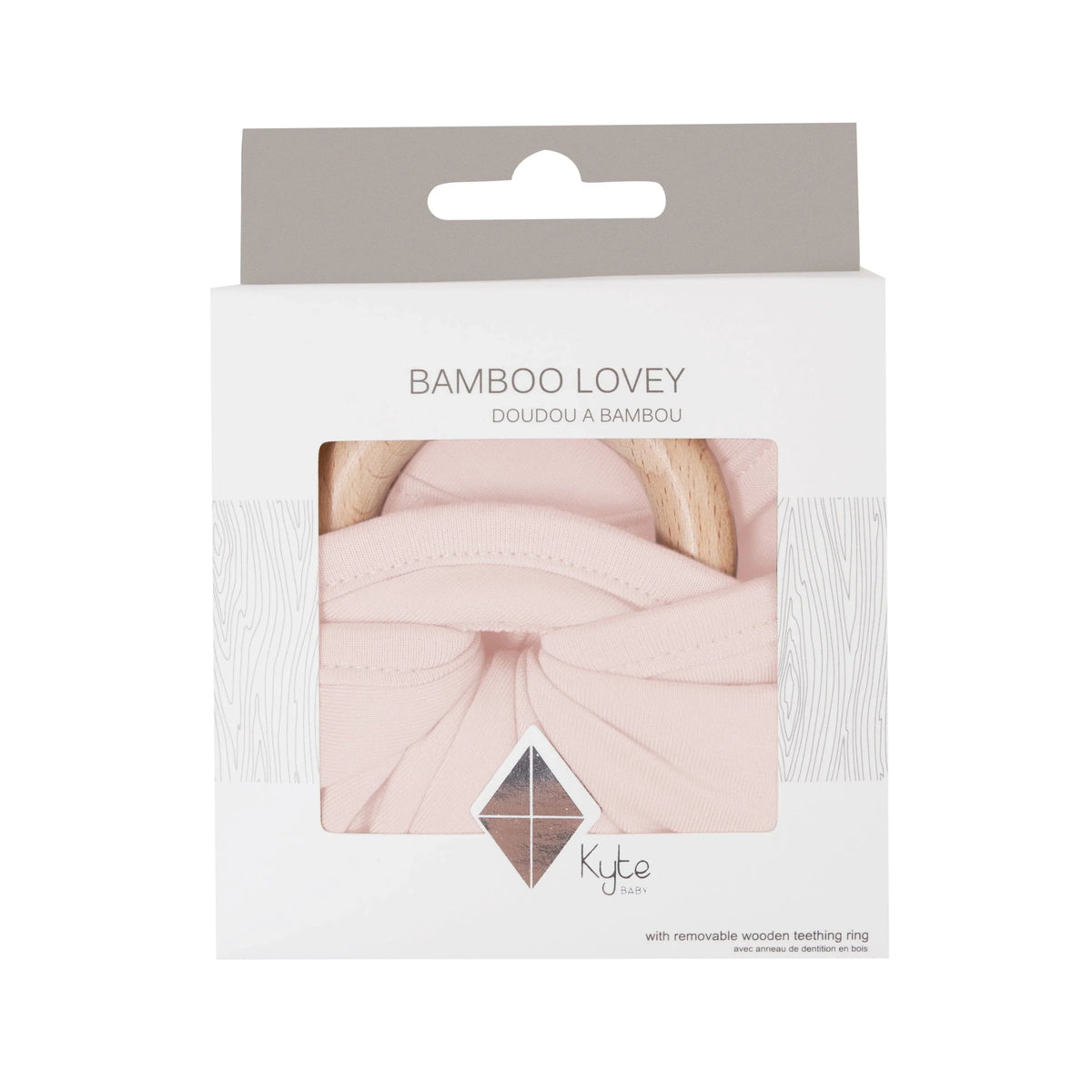 Lovey in Blush with Removable Wooden Teething Ring