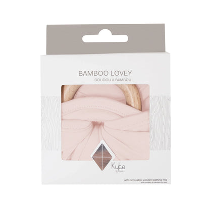 Lovey in Blush with Removable Wooden Teething Ring