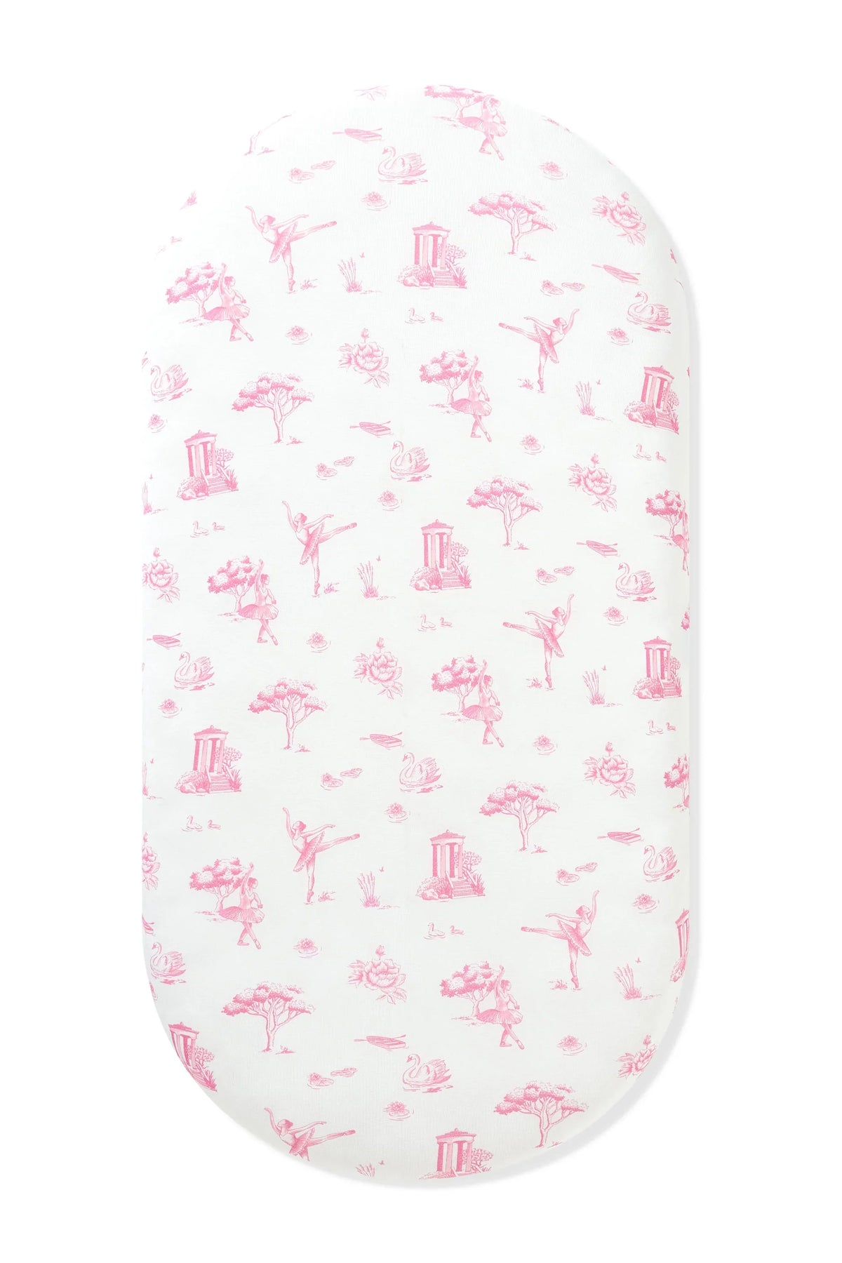 Oval Bassinet Sheet in Toile Ballet