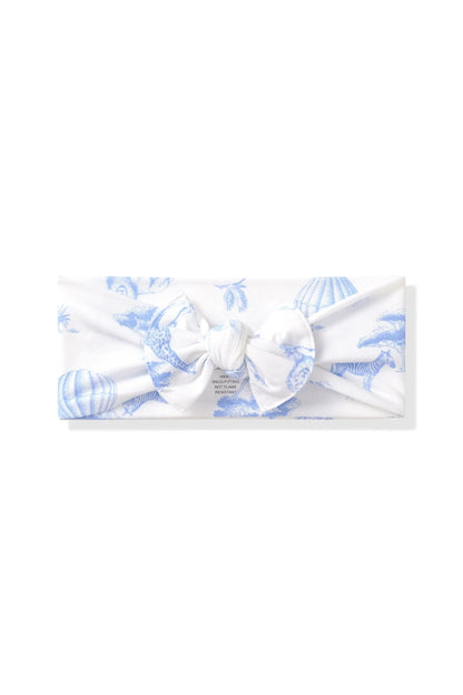 Knotted Bow Headband in Toile Safari