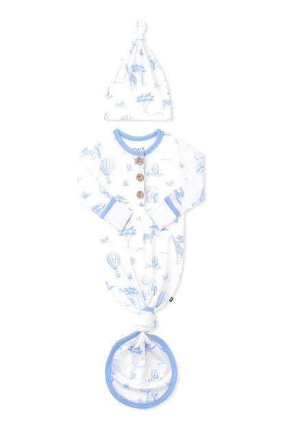 Knotted Gown with Hat Set in Toile Safari