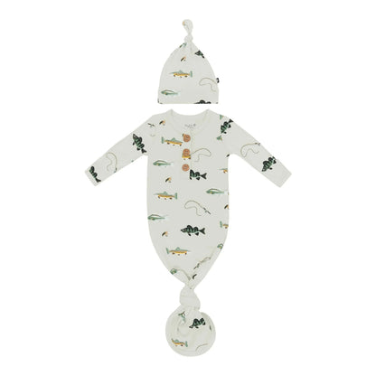 Knotted Gown with Hat Set in Fishing