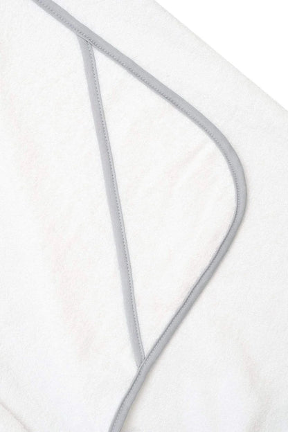 Toddler Hooded Bath Towel in Cloud with Storm Trim