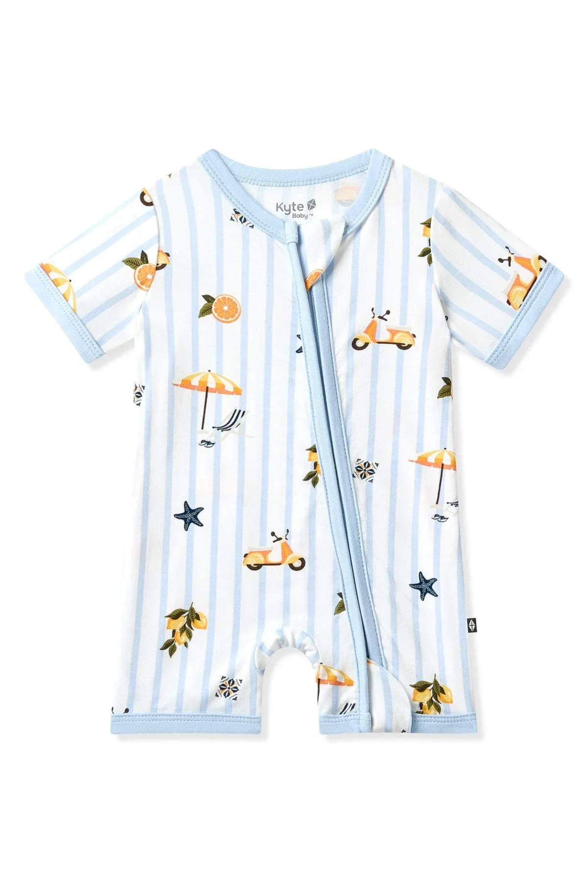 Zipper Shortall Romper in Amalfi Coast