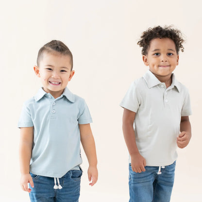 Toddler Short Sleeve Polo in Oat