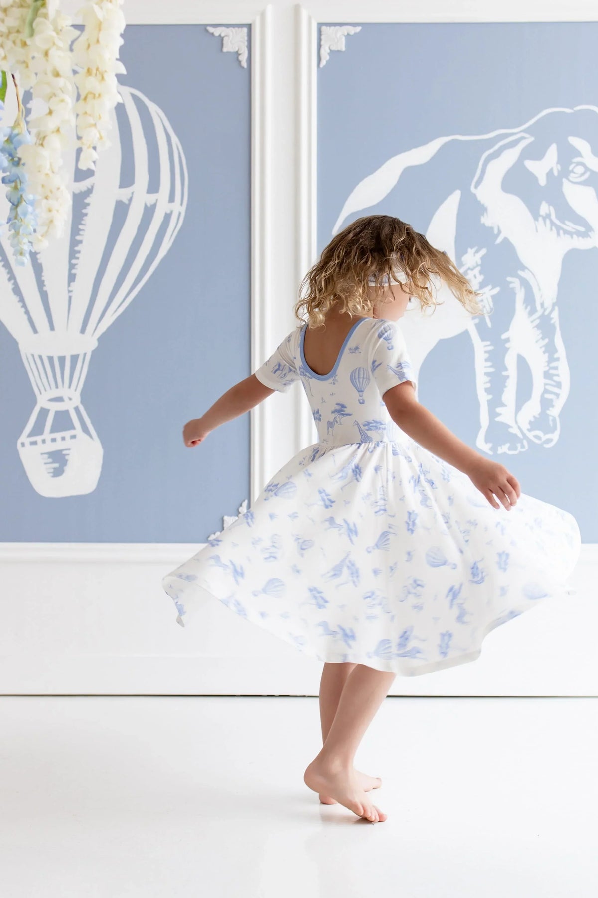 Twirl Dress in Toile Safari