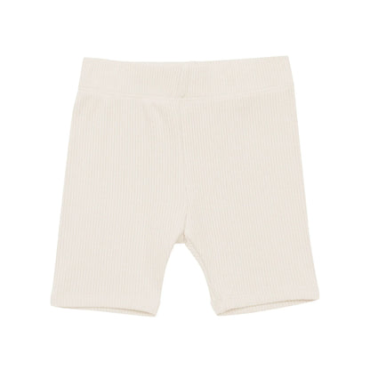 Ribbed Toddler Biker Shorts in Oat
