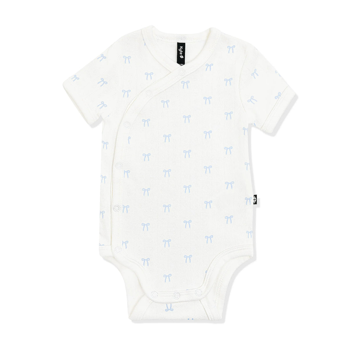 Pointelle Kimono Bodysuit in Sweet Blue Bow