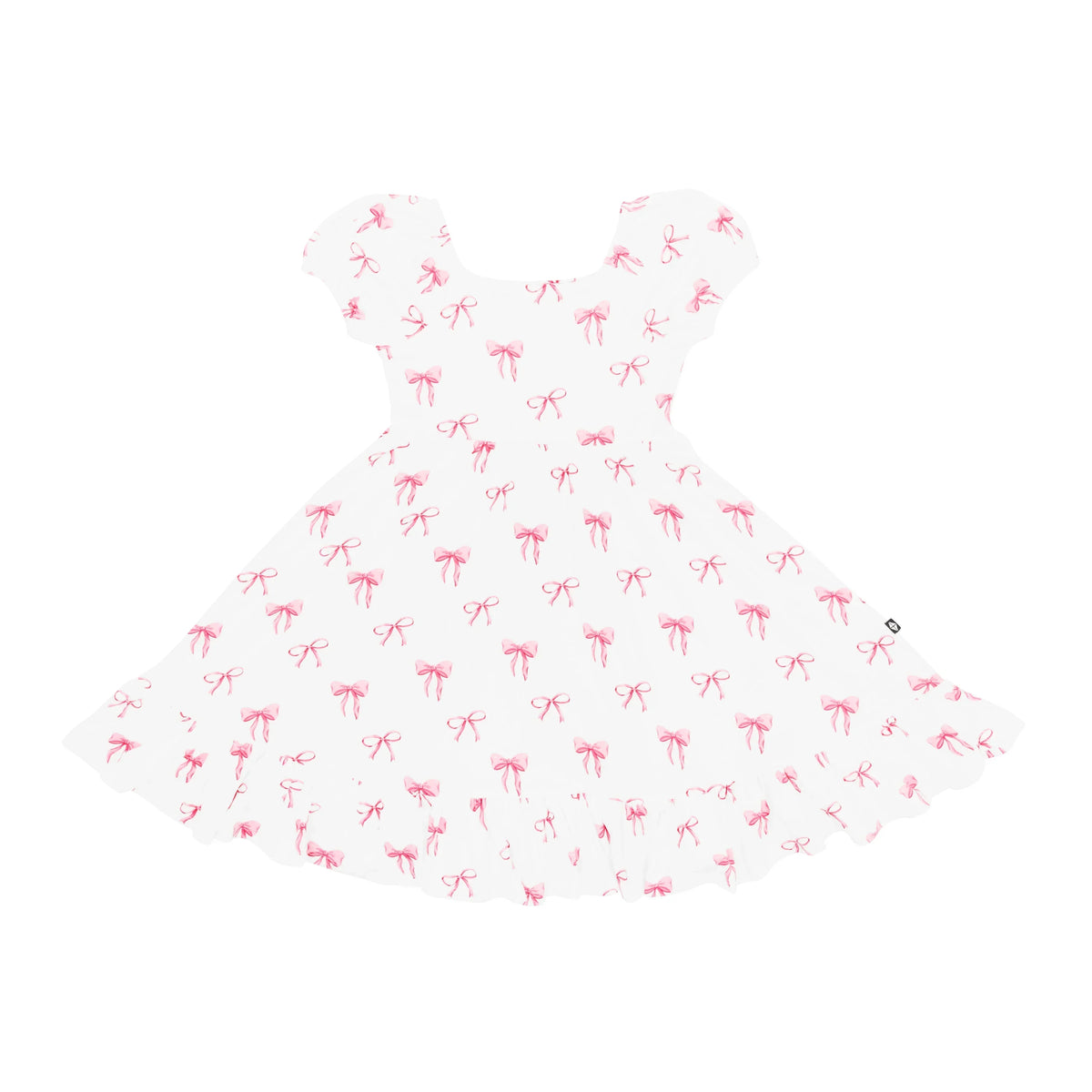 Puff Sleeve Twirl Dress in Bow