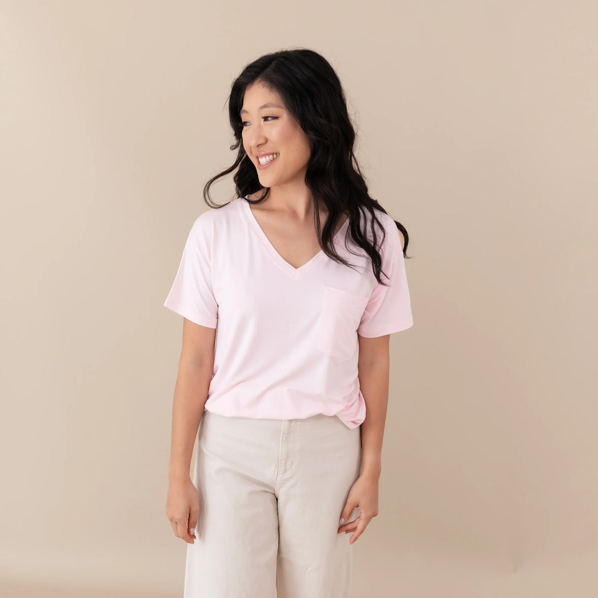 Women’s Relaxed Fit V-Neck in Sakura