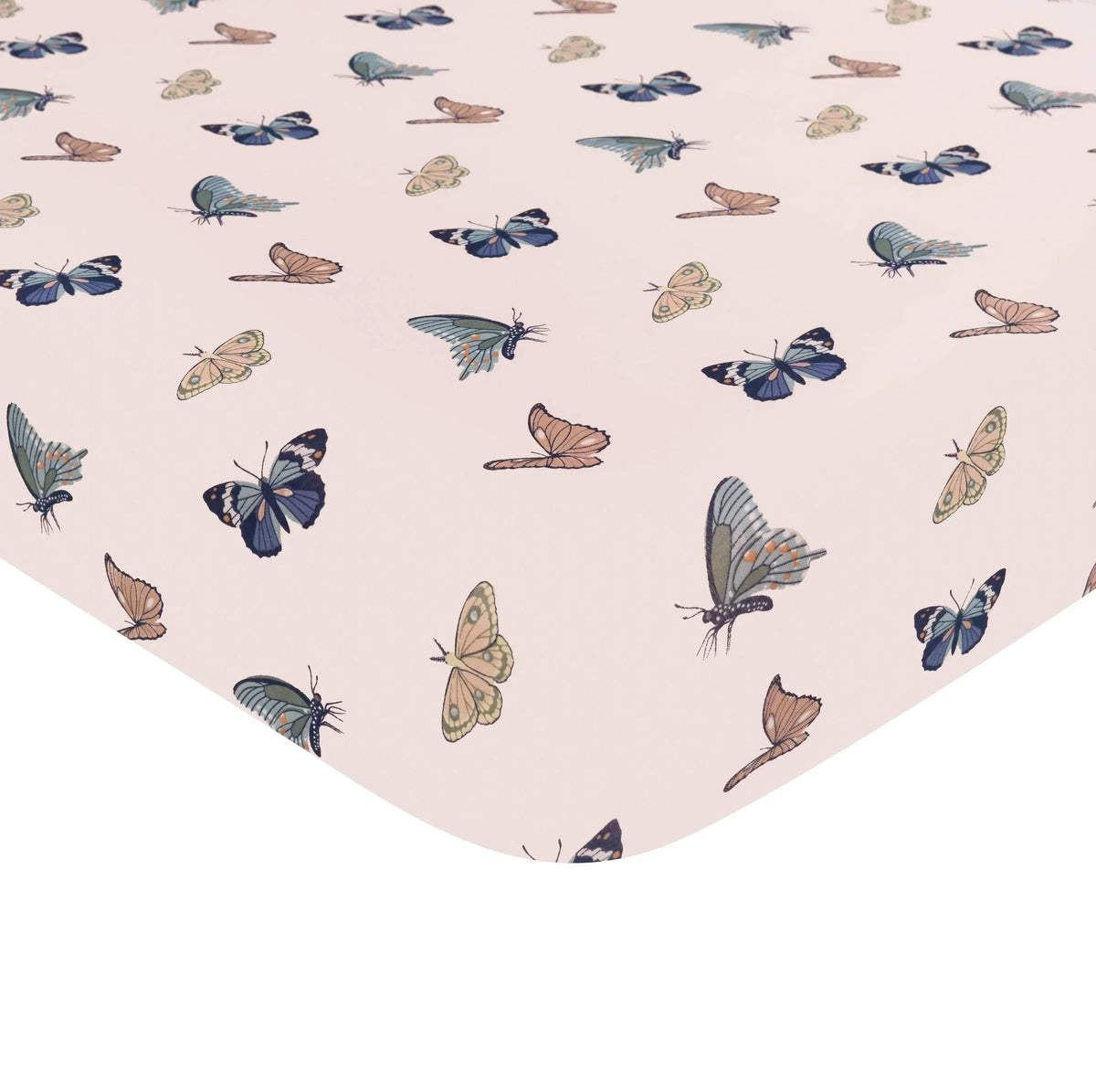 Twin Sheet in Blush Butterfly