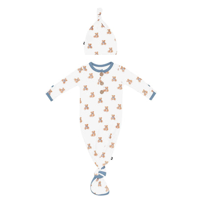 Knotted Gown with Hat Set in Teddy Bear