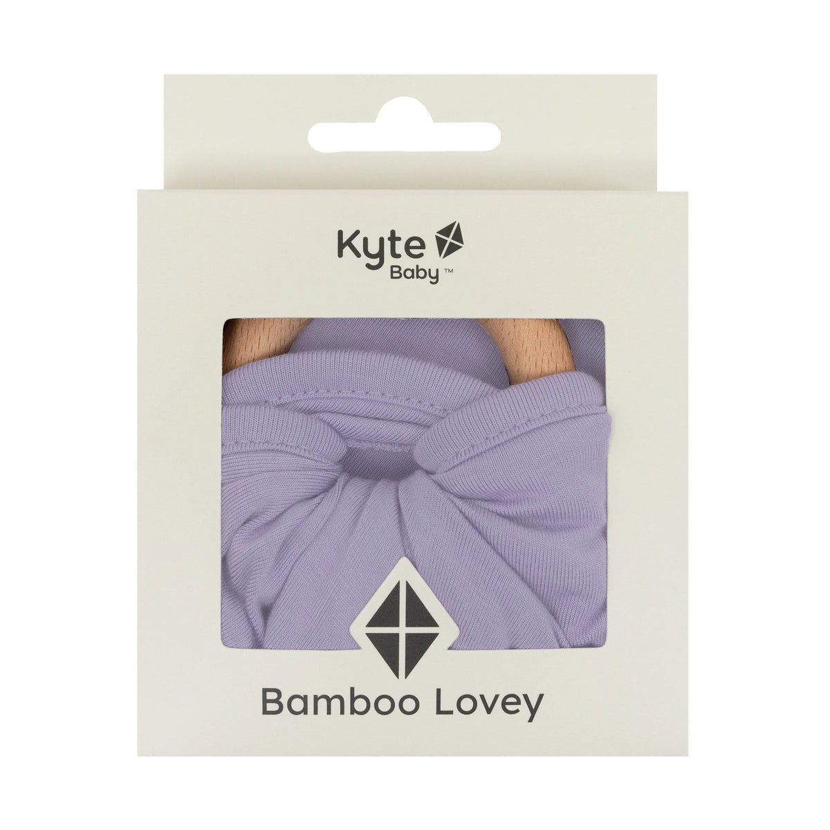 Lovey in Taro with Removable Wooden Teething Ring