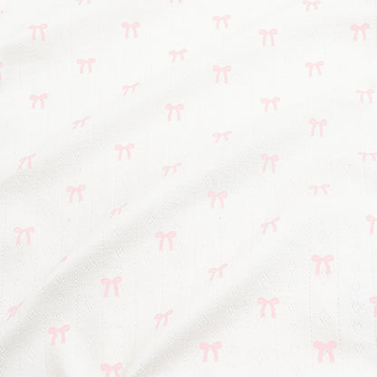 Pointelle Take Me Home Set with Cap in Sweet Pink Bow