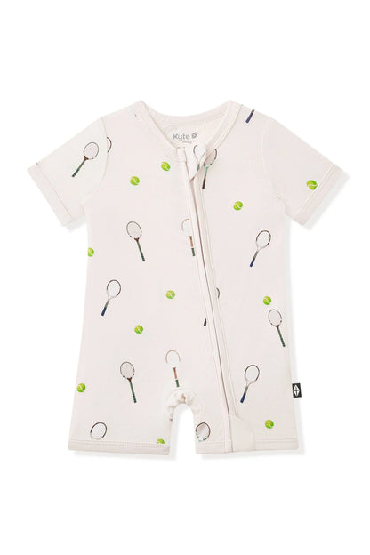 Zipper Shortall Romper in Tennis