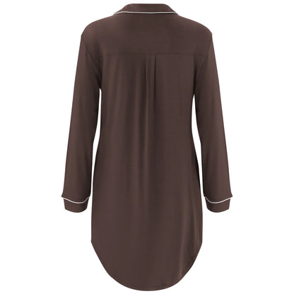 Long Sleeve Women’s Nightshirt in Espresso