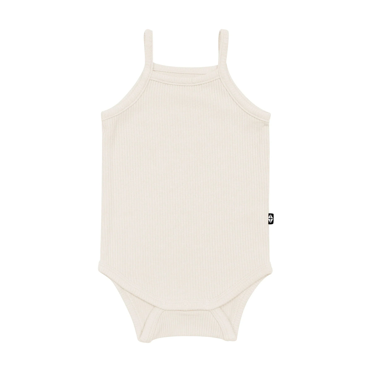 Ribbed Spaghetti Strap Bodysuit in Oat