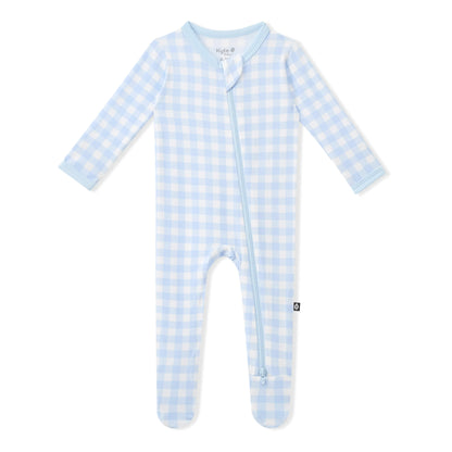 Zippered Footie in Gingham Breeze