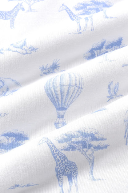 Long Sleeve Pajamas in Toile Safari