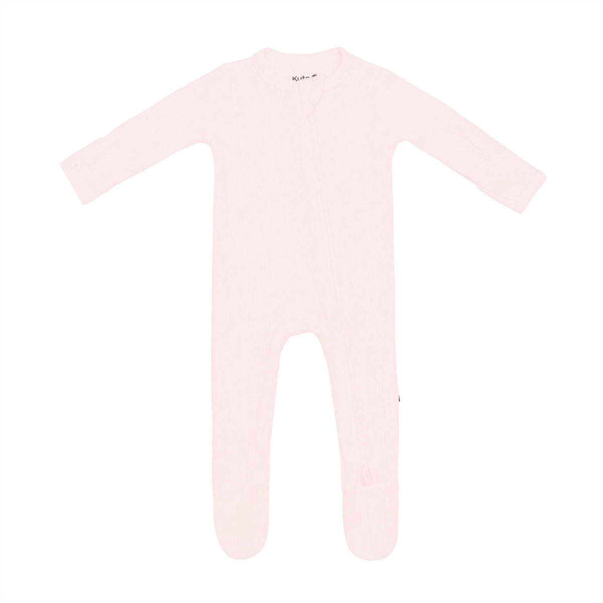 Ribbed Zipper Footie in Sakura